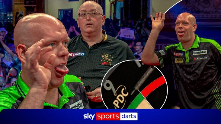 Michael van Gerwen's hilarious reaction after missing 9-darter! – Sky Sports