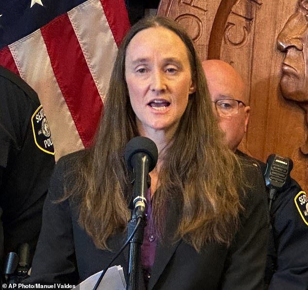 Shameless woke Seattle Mayor Katie Wilson hangs police chief out to dry after he quit in wake of deadly shooting… as she hints she’ll release his embarrassing secrets
