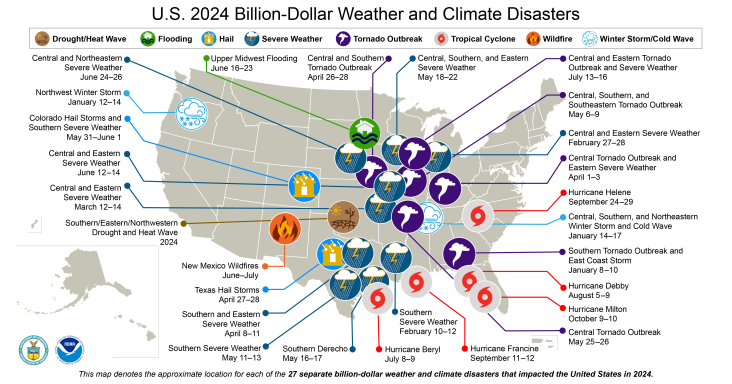 2024: An active year of U.S. billion-dollar weather and climate disasters 2024: An active year of U.S. billion-dollar weather and climate disasters
