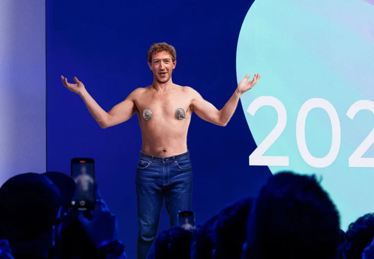 ‘Behold, Meta’s New AI,’ Says Mark Zuckerberg Covering Nipples In Tinfoil